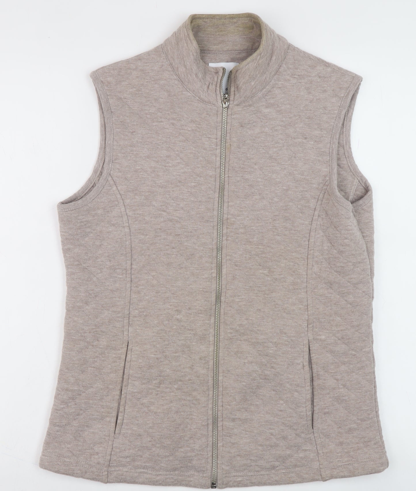 Dash Women's Beige Mid-Length Full Zip Waistcoat