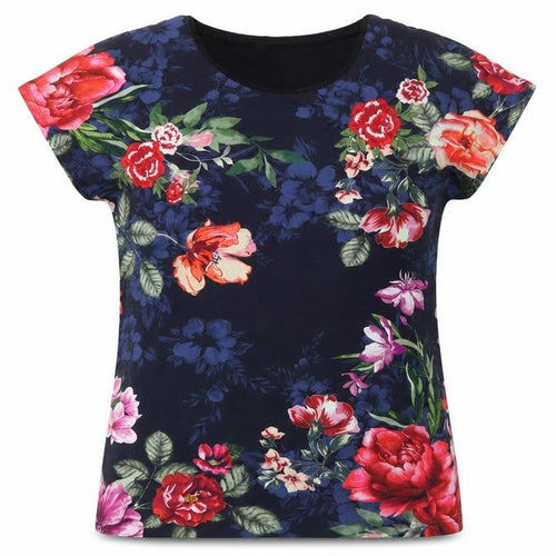 Bonmarché Women's Floral T-Shirt, Size 10, Short Sleeve