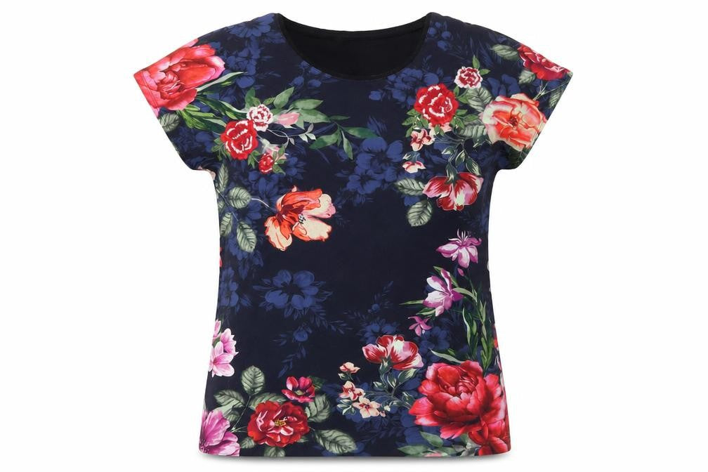 Bonmarché Women's Floral T-Shirt, Size 10, Short Sleeve