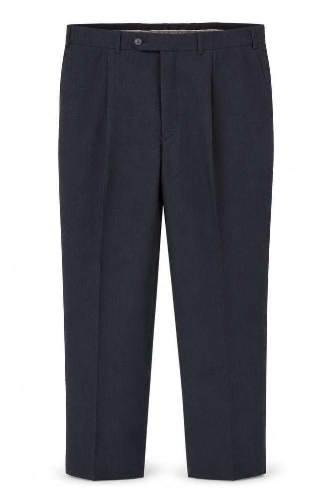Front view of Marks & Spencer Men's Blue Wool Dress Pants 40