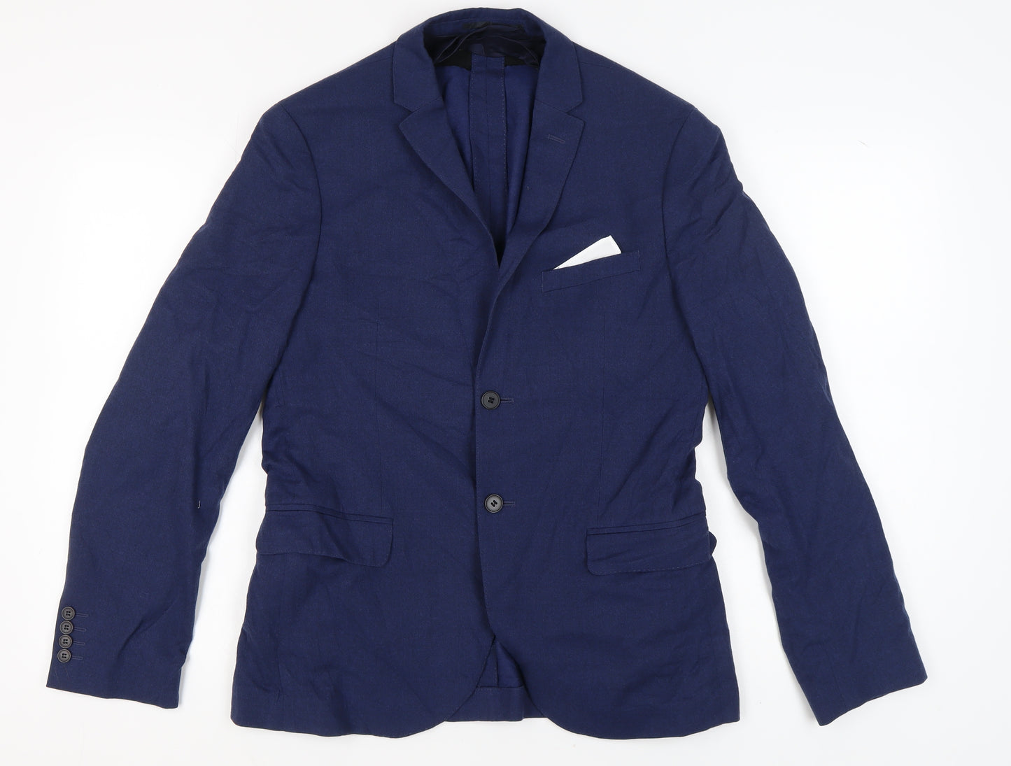 H&M Men's Blue Slim Fit Blazer - Size 42