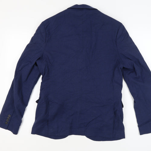 H&M Men's Blue Slim Fit Blazer - Size 42