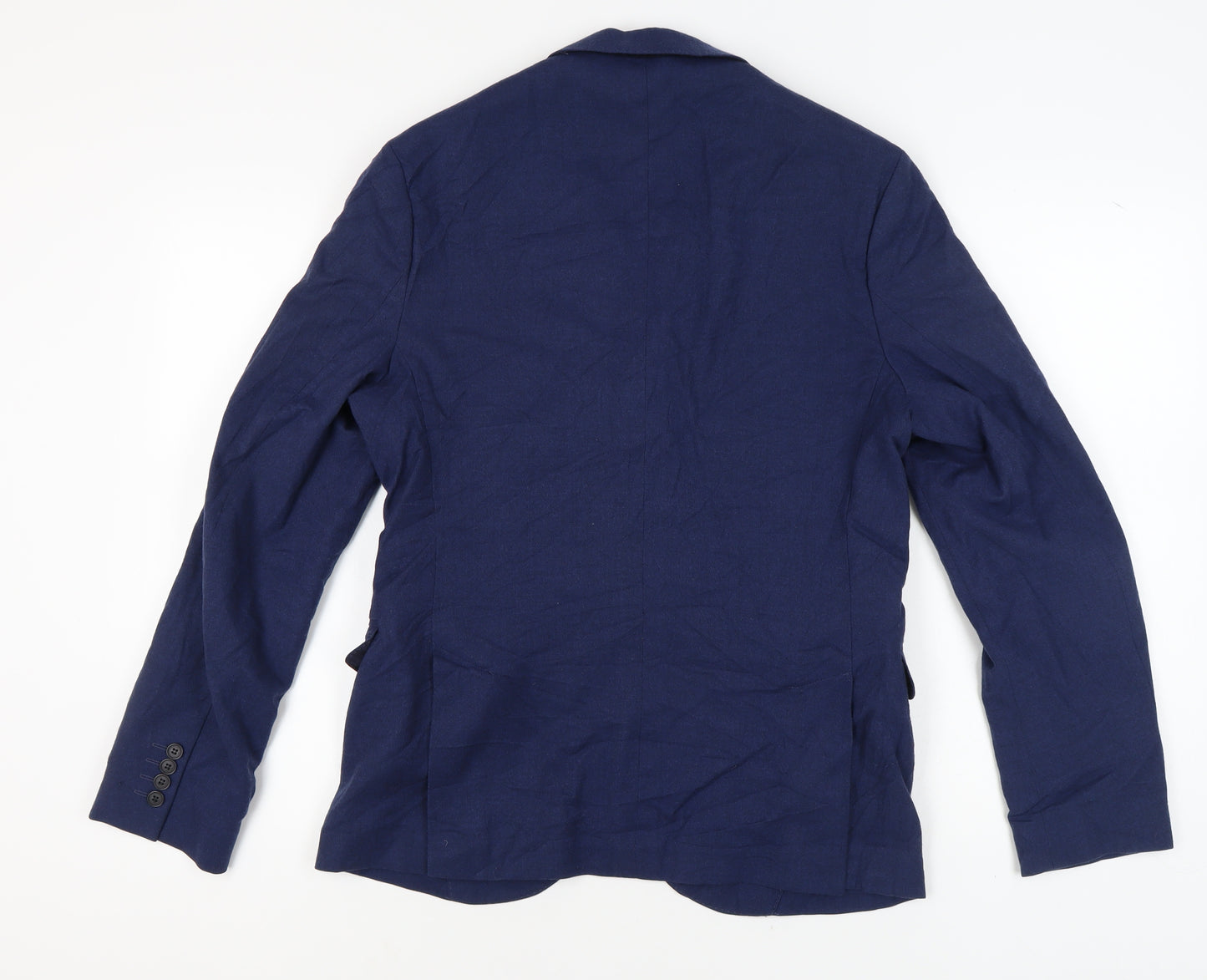 H&M Men's Blue Slim Fit Blazer - Size 42