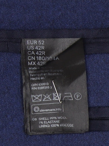 H&M Men's Blue Slim Fit Blazer - Size 42