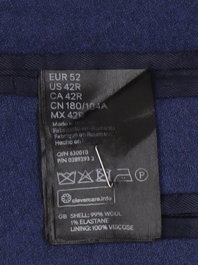 H&M Men's Blue Slim Fit Blazer - Size 42