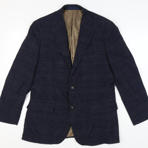 Moss 1851 Men's Blue Check Blazer 42 Regular Fit