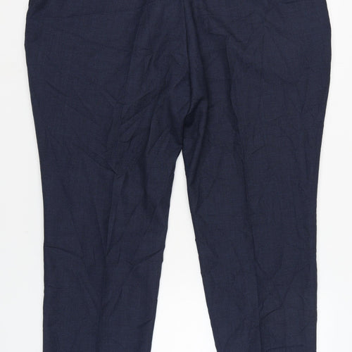 Centaur Men's Blue Wool Blend Trousers 46 in