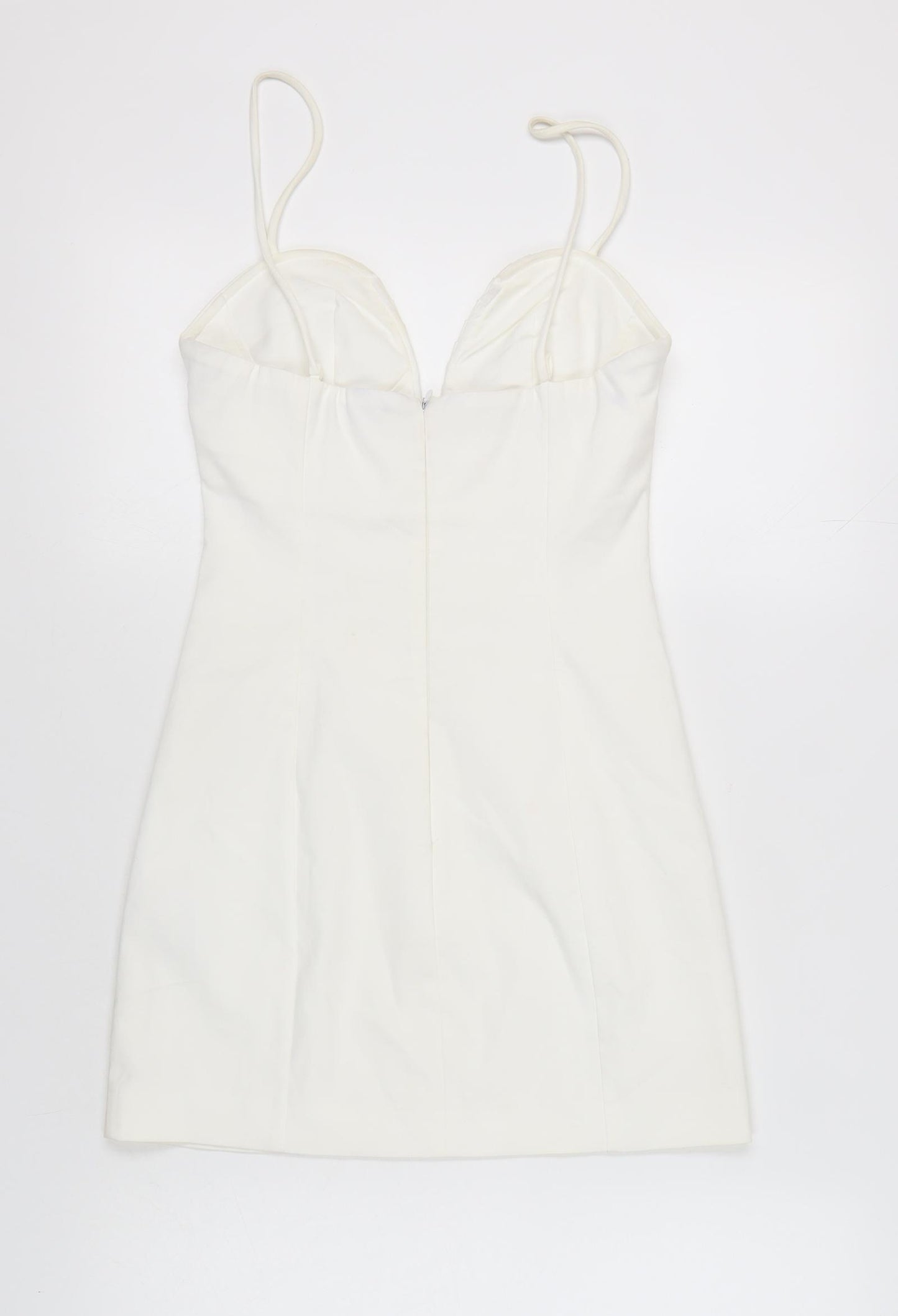 Zara Women White Bodycon Dress, Size 10, Party Wear