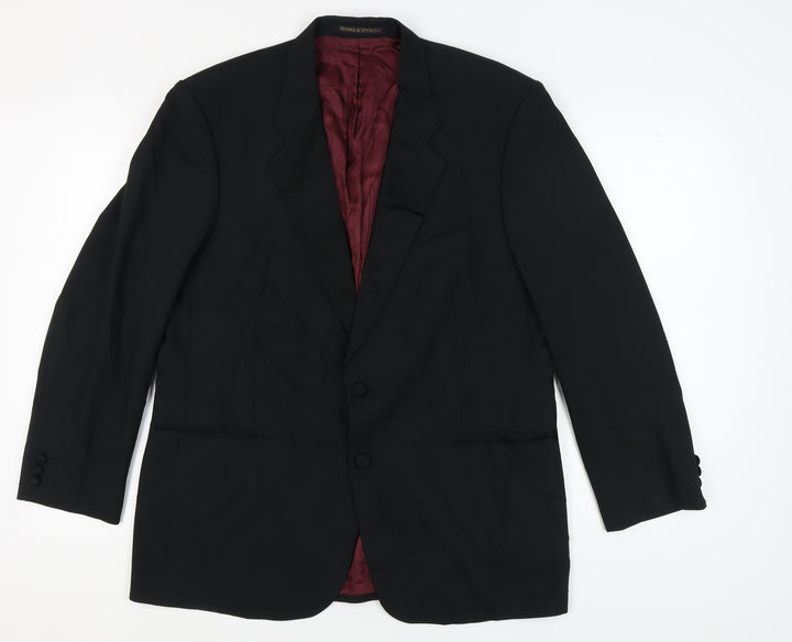 Marks & Spencer Men's Black Blazer - Medium