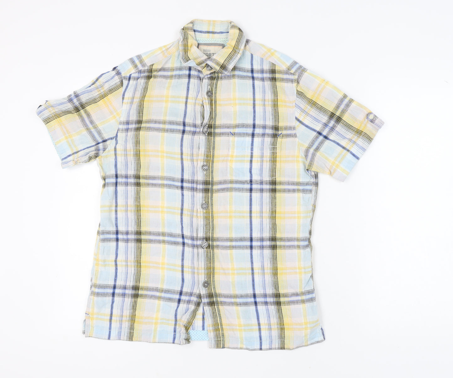 Marks and Spencer Men's Multicoloured Plaid Shirt S