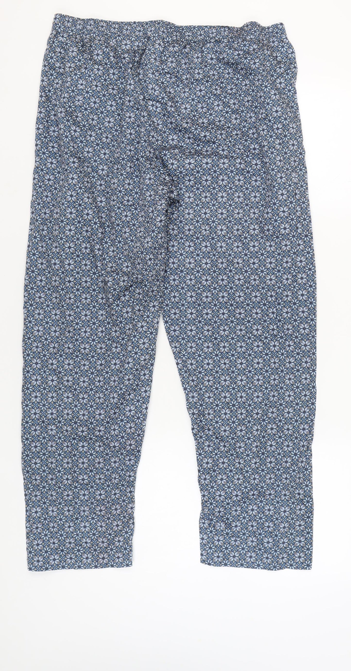 Marks and Spencer Men's Blue Geometric Pyjama Pants XL