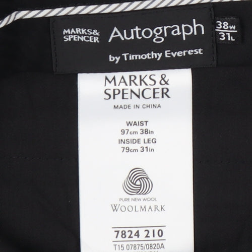 Marks and Spencer Men's Navy Wool Trousers 38