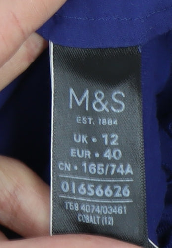 Marks and Spencer Women's Blue Midi Skirt Size 12