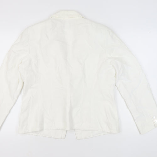 Marks and Spencer Women White Linen Suit Jacket 18