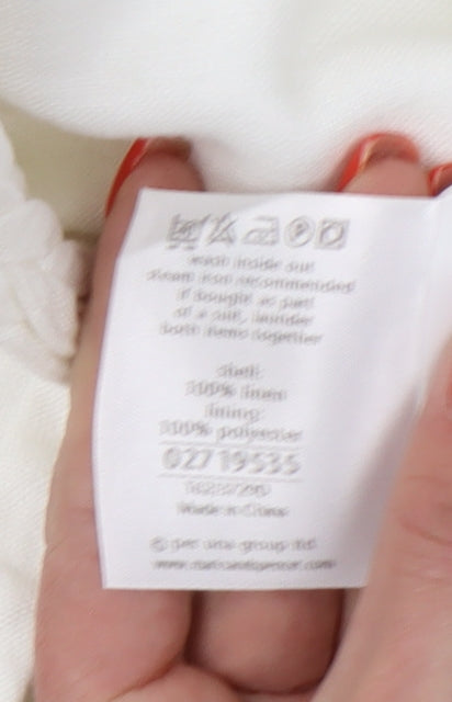 Marks and Spencer Women White Linen Suit Jacket 18