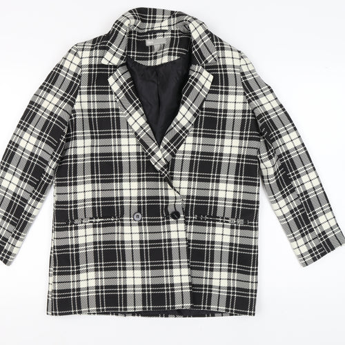 ASOS Women's Black Plaid Double-Breasted Blazer