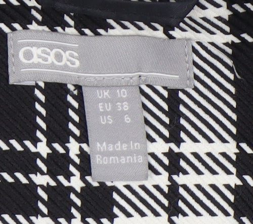ASOS Women's Black Plaid Double-Breasted Blazer
