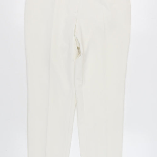 Michèle Women's Ivory Slim Leg Trousers, Size 12