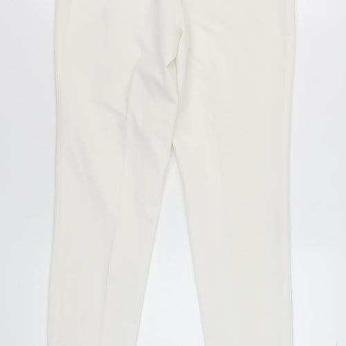 Michèle Women's Ivory Slim Leg Trousers, Size 12