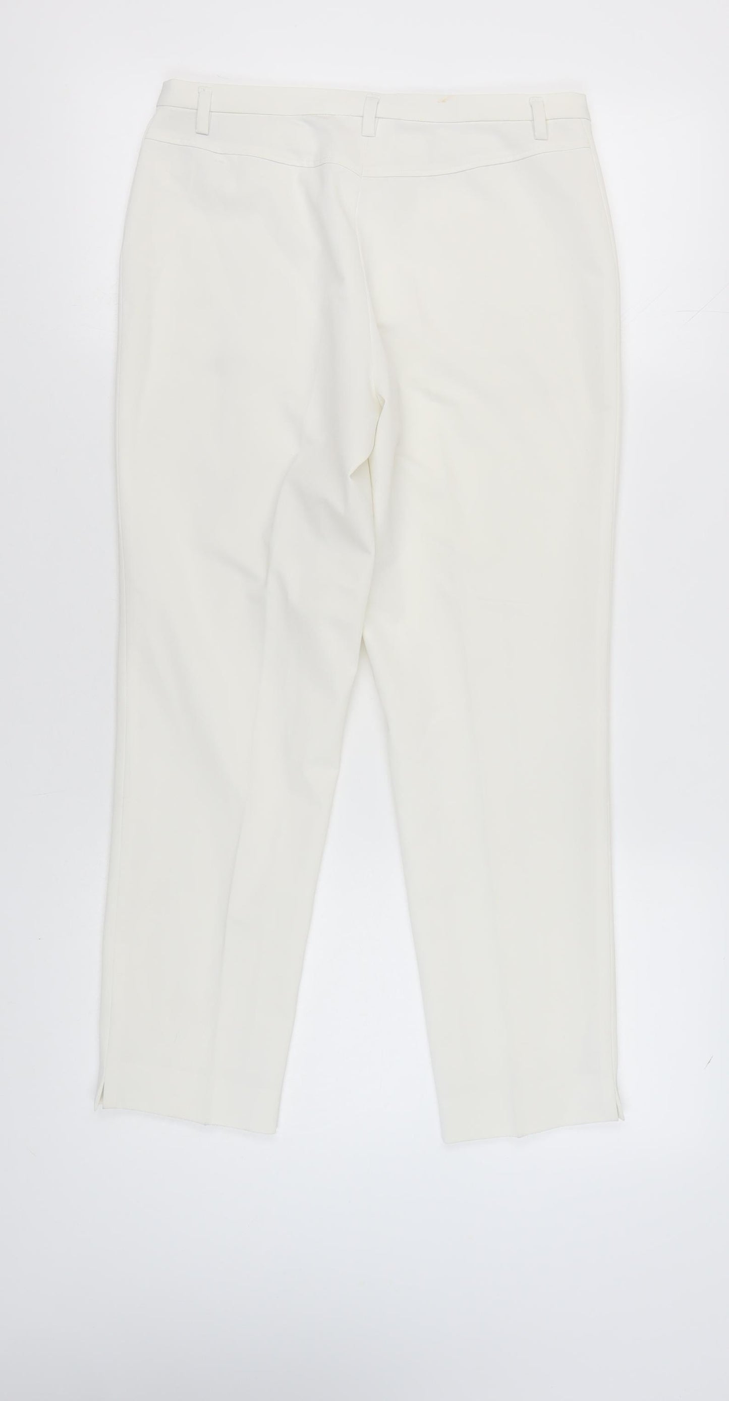 Michèle Women's Ivory Slim Leg Trousers, Size 12