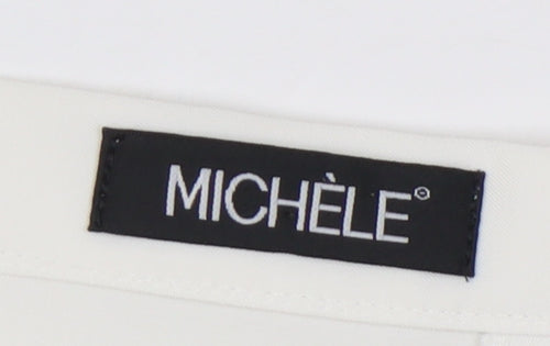 Michèle Women's Ivory Slim Leg Trousers, Size 12