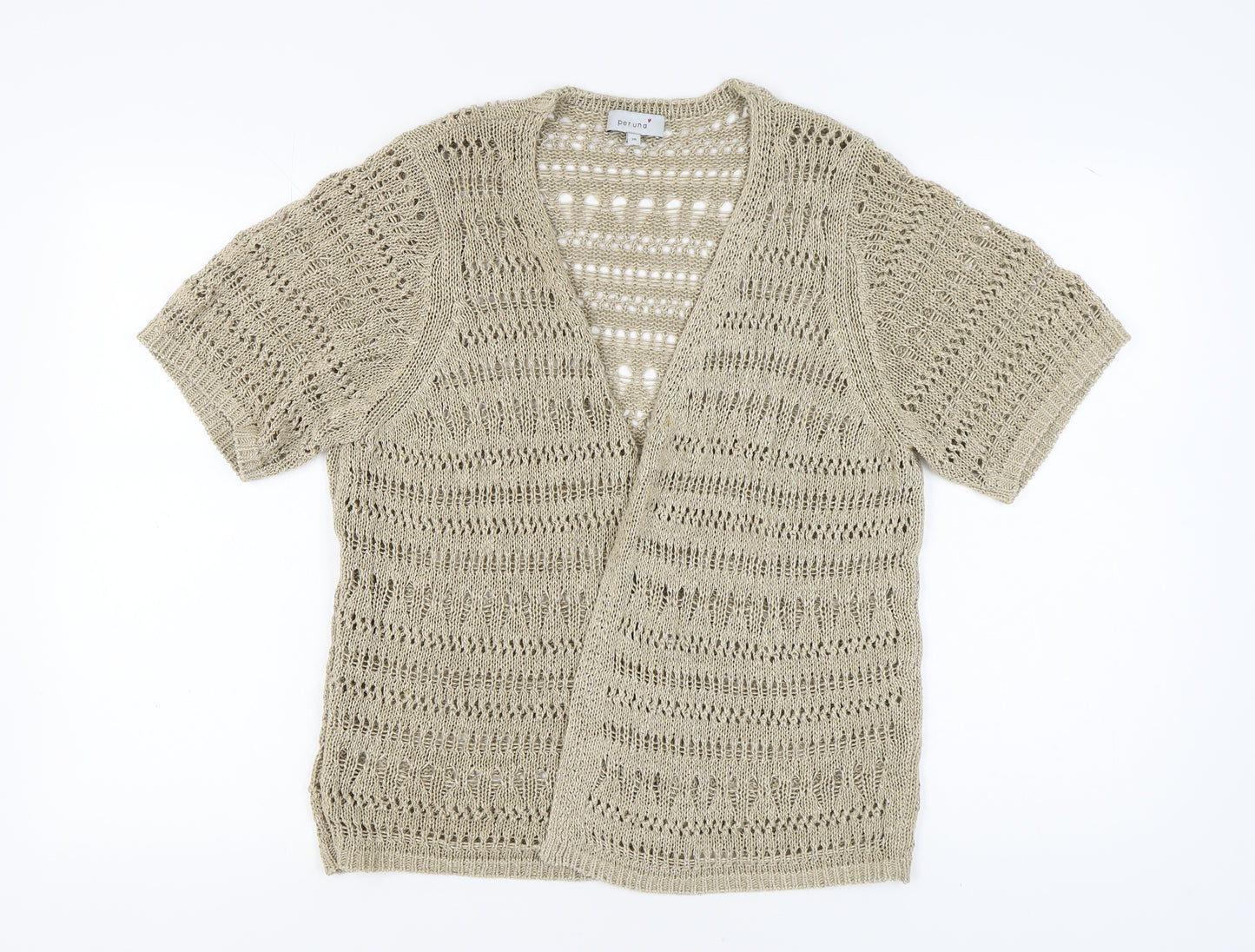 Per Una Women's Beige Short Sleeve Cardigan Size 20