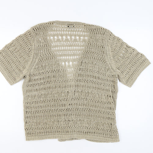 Per Una Women's Beige Short Sleeve Cardigan Size 20