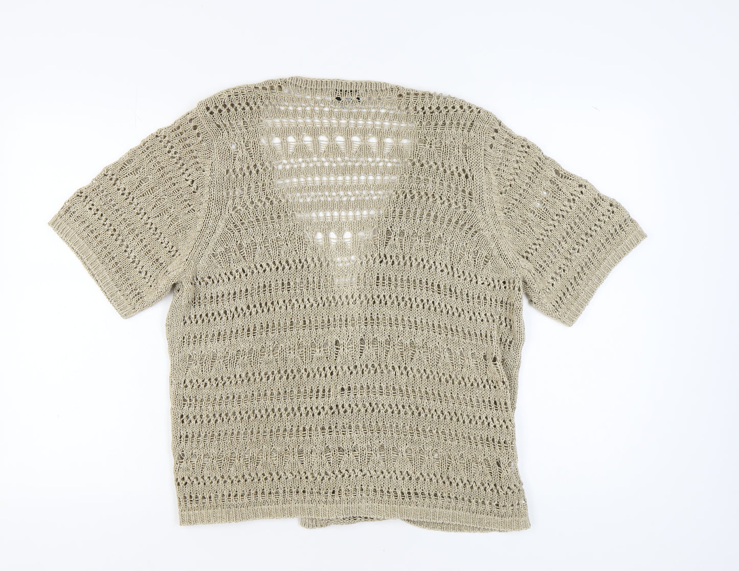 Per Una Women's Beige Short Sleeve Cardigan Size 20