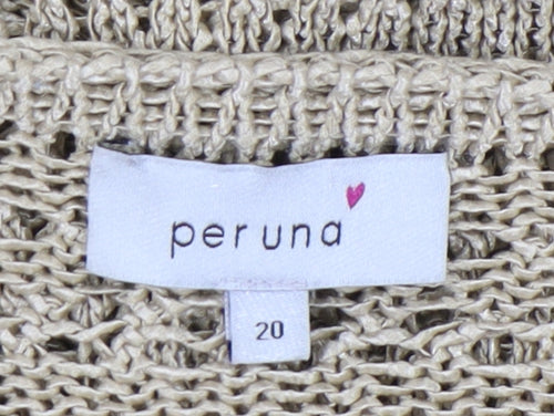 Per Una Women's Beige Short Sleeve Cardigan Size 20