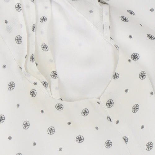 H&M Women's White Polka Dot Shift Dress Size 10