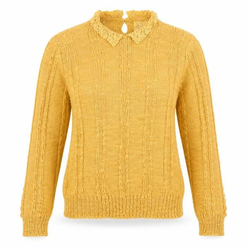 Debenhams Women's Yellow Cable-Knit Pullover Jumper Medium
