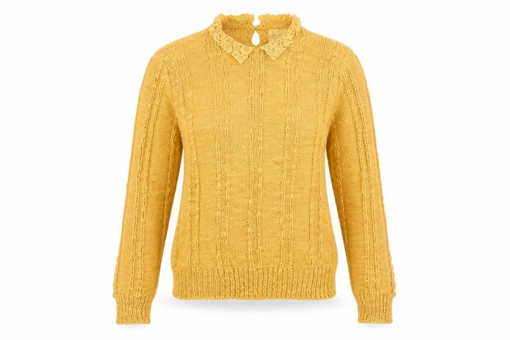 Debenhams Women's Yellow Cable-Knit Pullover Jumper Medium