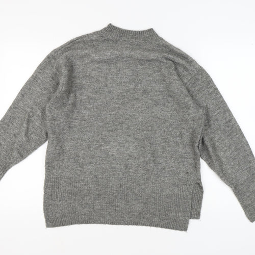 H&M Women's Grey Pullover Round Neck Jumper, XS