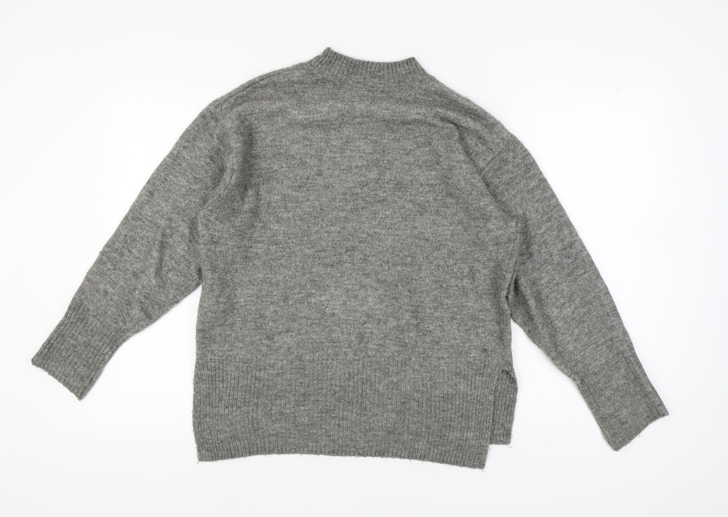 H&M Women's Grey Pullover Round Neck Jumper, XS