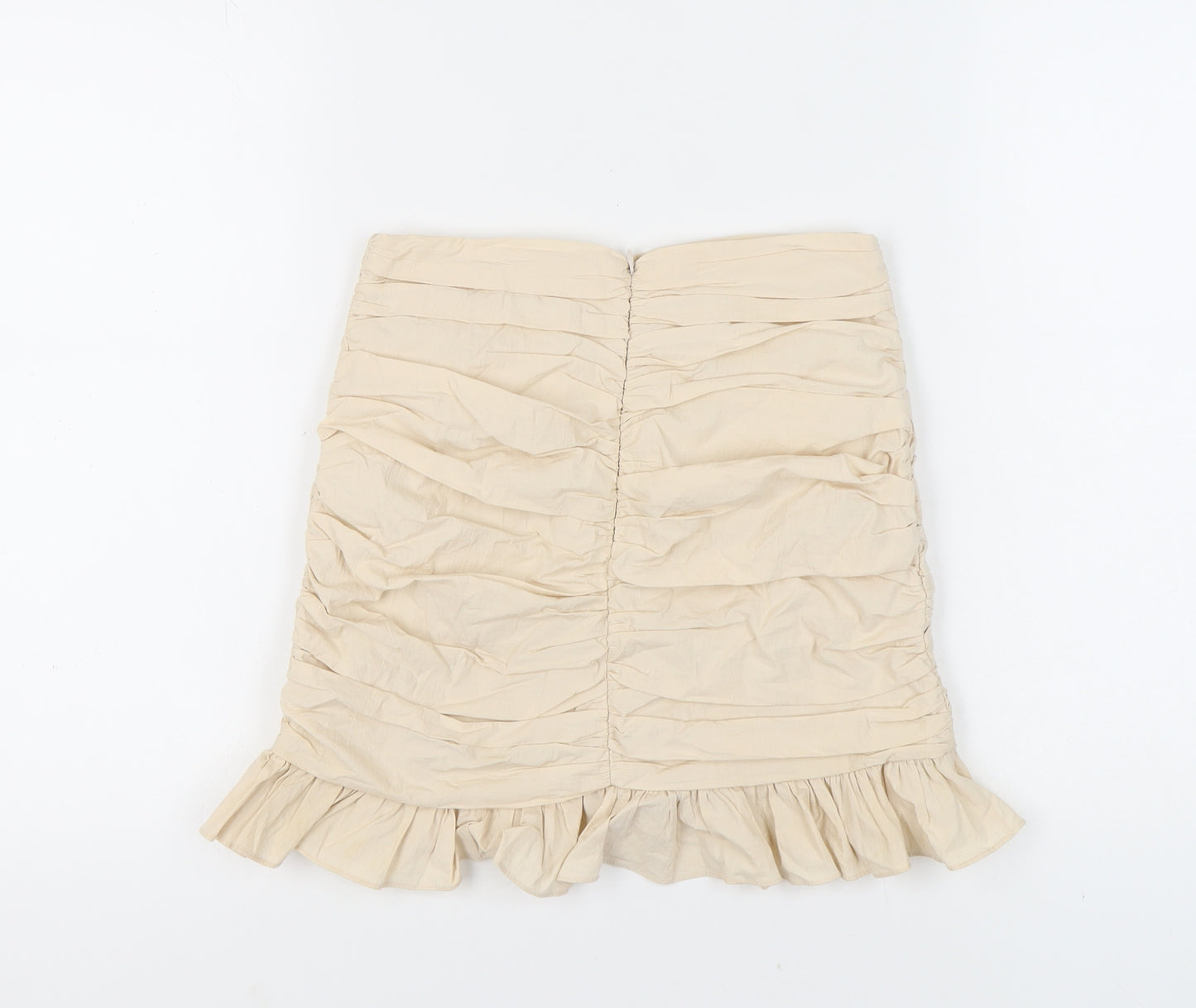 Zara Women's Beige Ruffle Short Skirt Size S