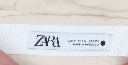 Zara Women's Beige Ruffle Short Skirt Size S