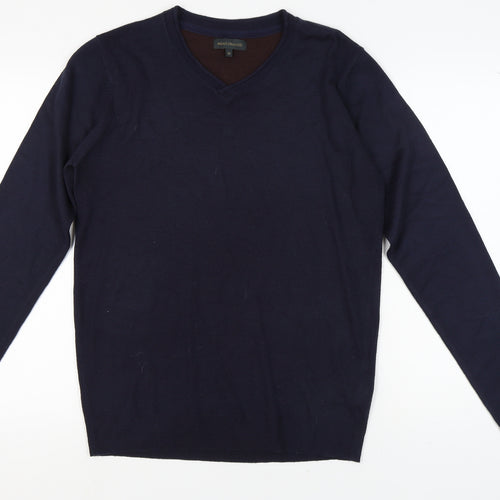 Industrialize Men's Blue V-Neck Pullover Jumper M