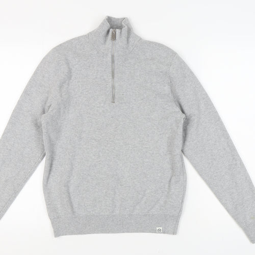Marks and Spencer Men's Grey M High Neck Pullover Jumper