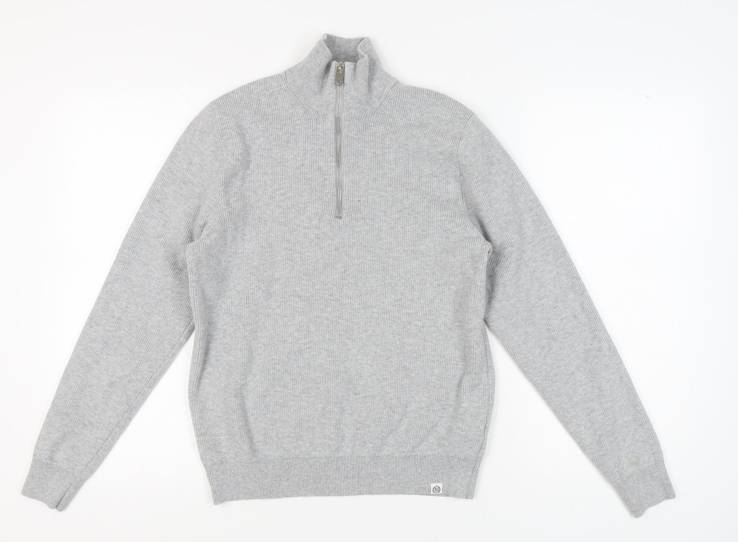 Marks and Spencer Men's Grey M High Neck Pullover Jumper