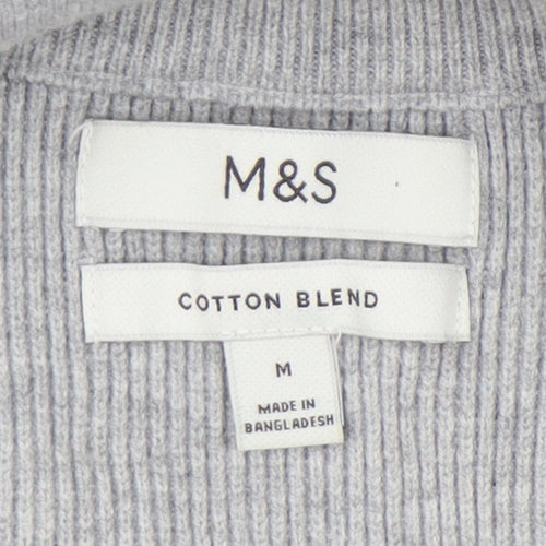 Marks and Spencer Men's Grey M High Neck Pullover Jumper