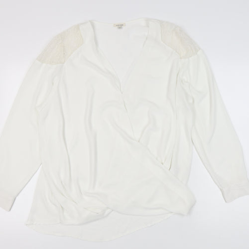 River Island Women's Ivory Lace Wrap Blouse Size 22