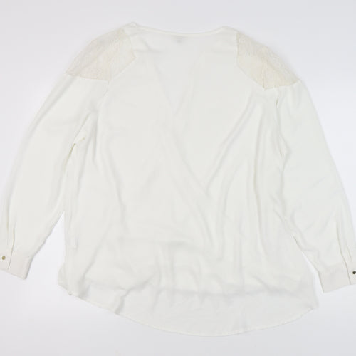 River Island Women's Ivory Lace Wrap Blouse Size 22