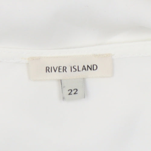 River Island Women's Ivory Lace Wrap Blouse Size 22