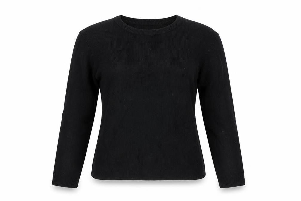 Front view of Pull&Bear Women’s Black XS Cropped Crew Neck Jumper