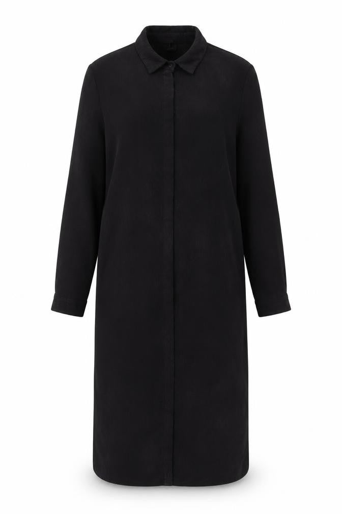 Front view of Topshop Women's Black Collared Shirt Dress -, size 12