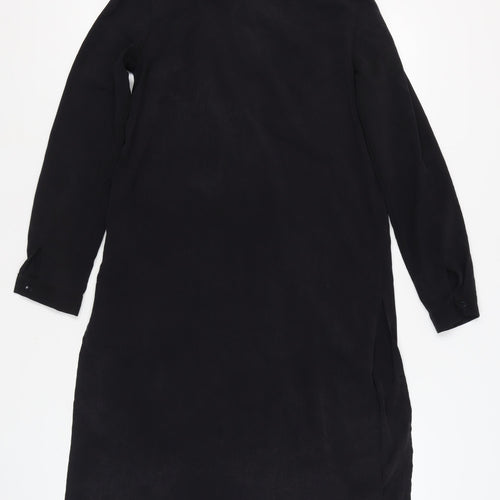 Topshop Women's Black Collared Shirt Dress - Size 12