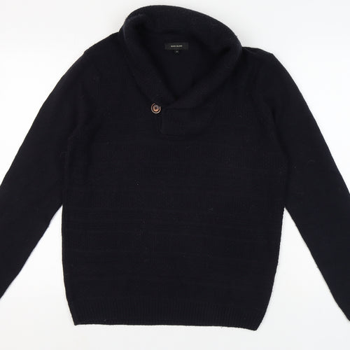 River Island Men's Black Pullover Jumper, Size M