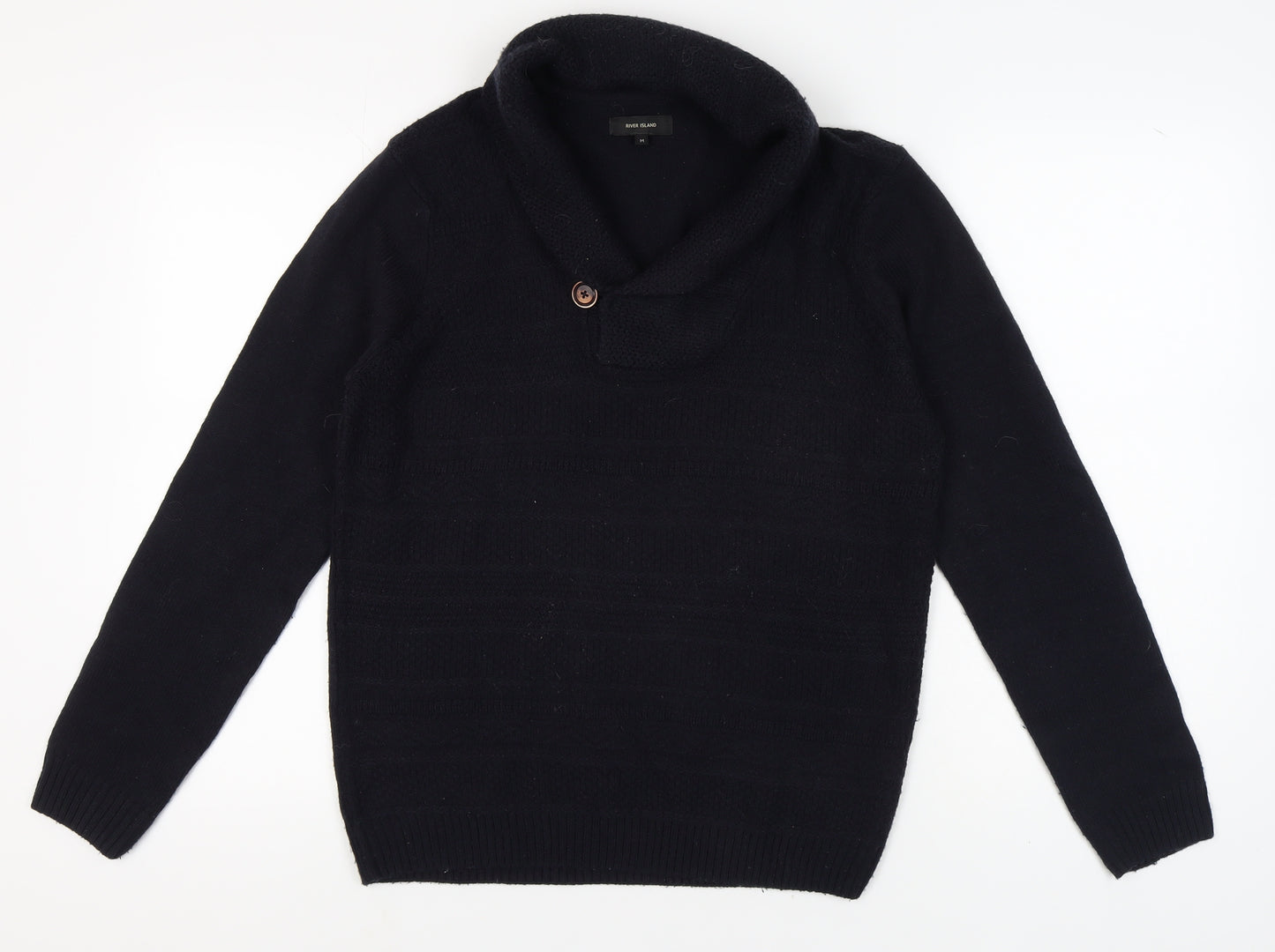 River Island Men's Black Pullover Jumper, Size M