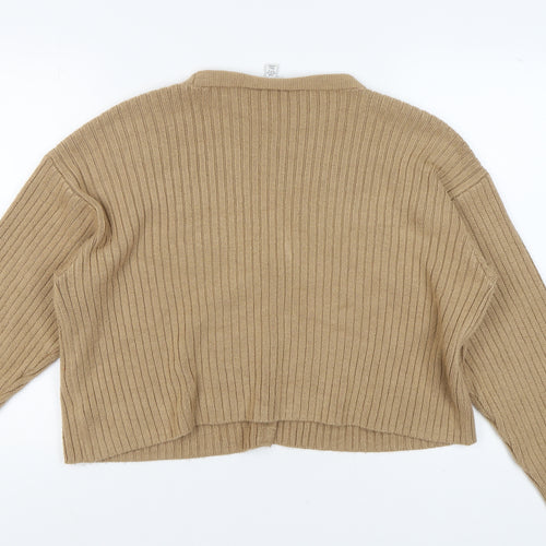 Topshop Women's Beige V-Neck Cardigan - Size M