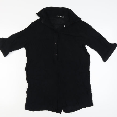 Nasty Gal Women's Black Collared Playsuit Size 10
